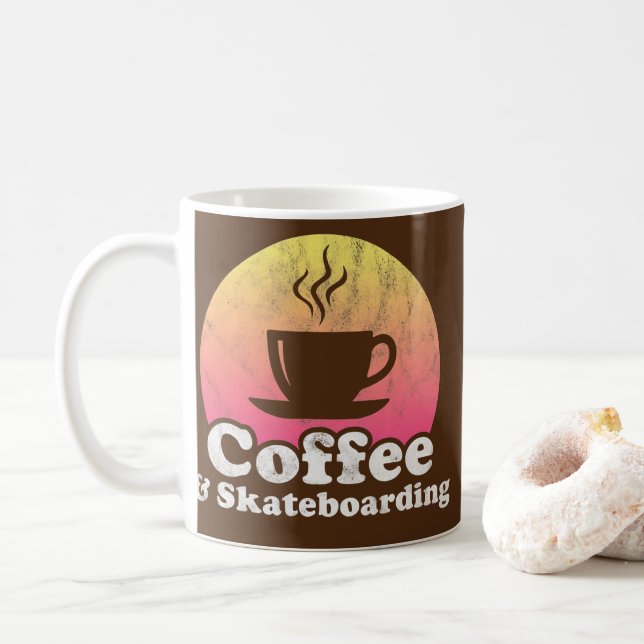 Kaffe och skateboarordning  kaffemugg (Med munk)