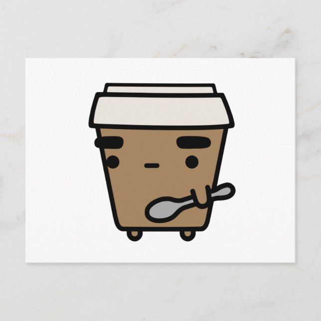 Kaffe och sked vykort (Framsida)