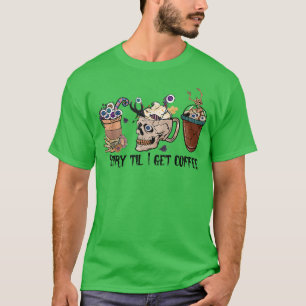 Kaffe- och skräckfilmer Scary Halloween Coffee Lo T Shirt