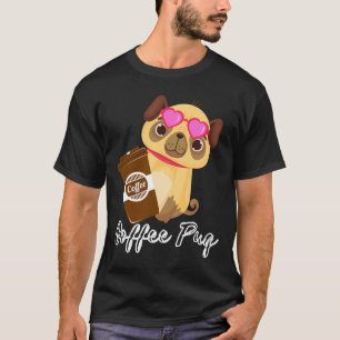Kaffe och söt mops hund Rolig Mops skjorta Klassis T Shirt