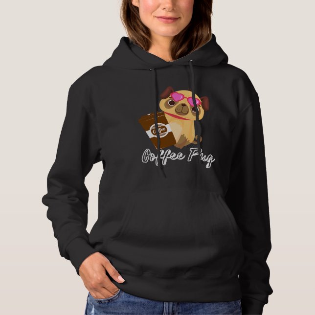 Kaffe och söt pug hund Funny Pug shirt Classic T- T Shirt (Framsida)