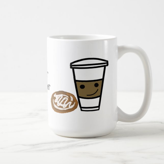 Kaffe och sötsaker med Cute-sätning Kaffemugg (Höger)