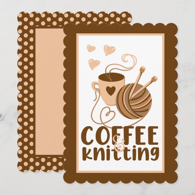 Kaffe och sticka tom kort (Fram/baksida)