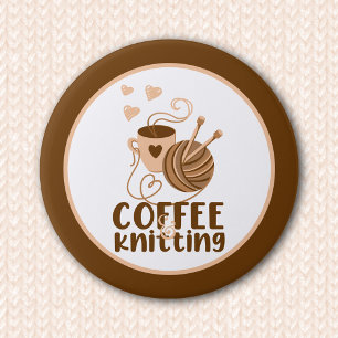 Kaffe och stickknapp knapp