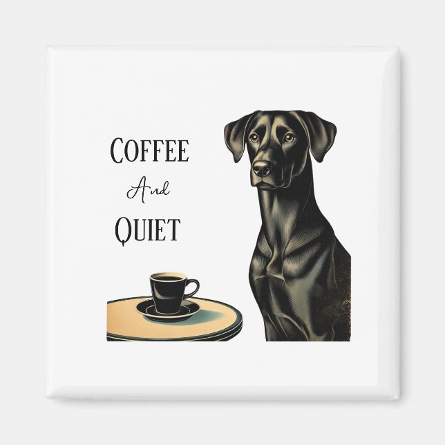 Kaffe och Svart lab kafé Magnet (Framsidan)