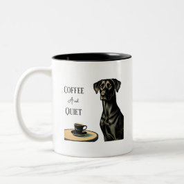 Kaffe och Svart lab kafé Två-Tonad Mugg