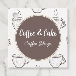 Kaffe och tårta Kaffebar Gåvor Etiketter