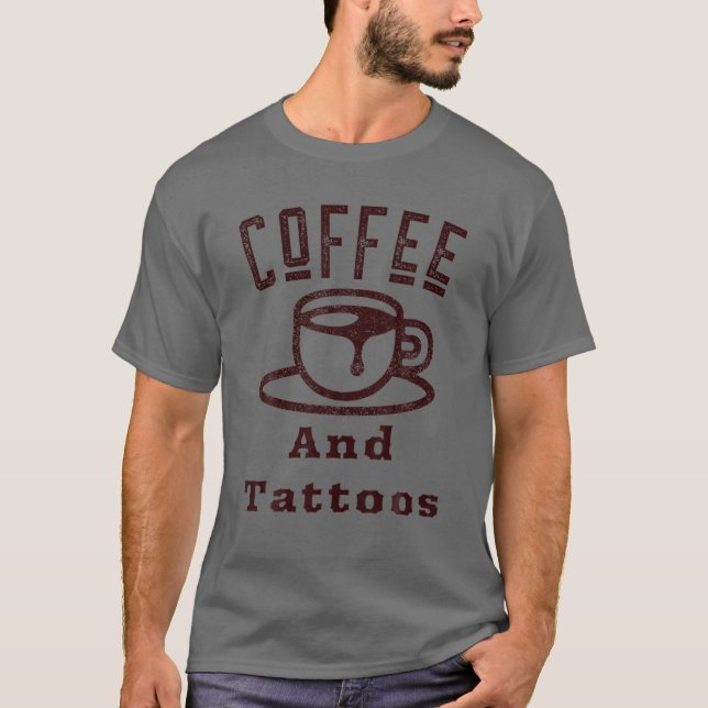 Kaffe och tatueringar t shirt (Framsida)