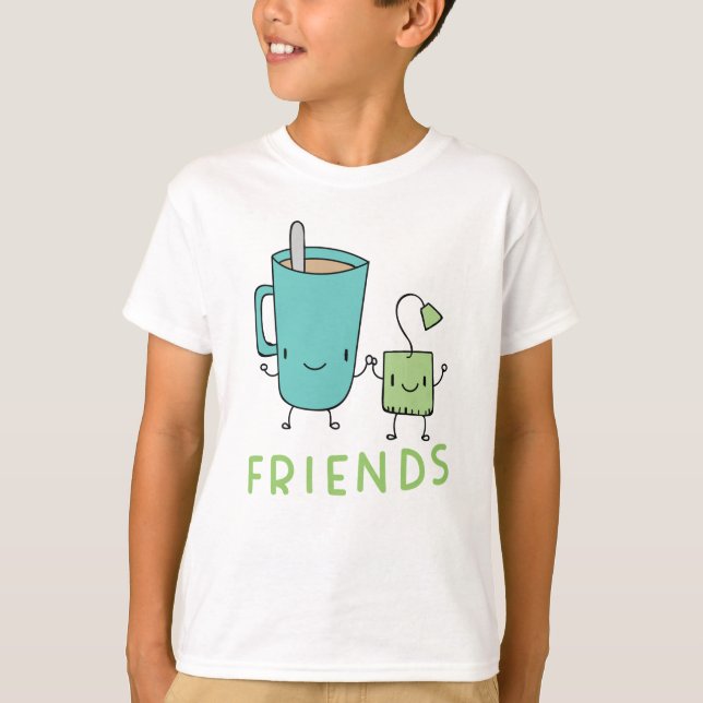 Kaffe och Tea Bag Best Friend T Shirt (Framsida)
