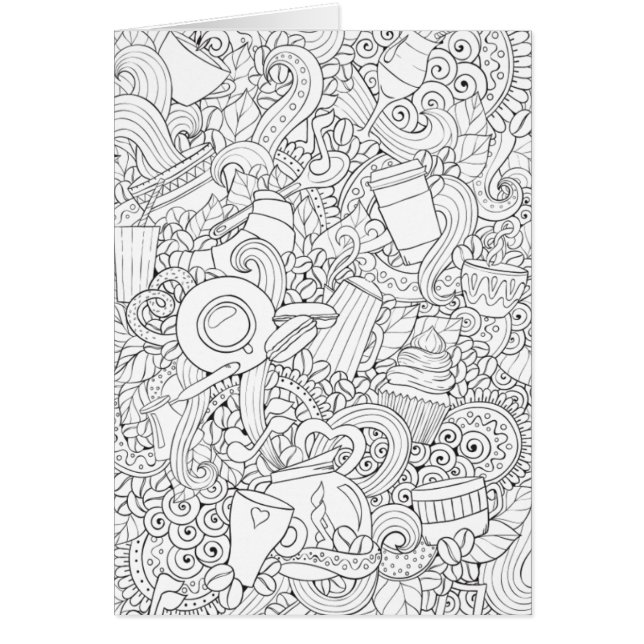 Kaffe- och Teaklotter Hälsningskort (Framsidan)