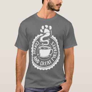 Kaffe och Underbar Pyrenéerna Pyrenéberget Hund T Shirt