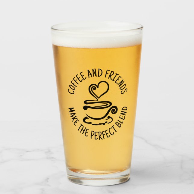 Kaffe och vänner, blanda Perfekten Glaskopp (Framsida fylld)