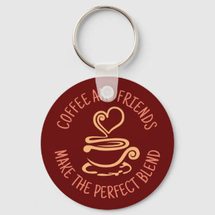 Kaffe och vänner, blanda Perfekten Nyckelring