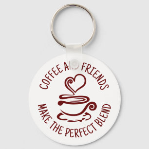 Kaffe och vänner, blanda Perfekten Nyckelring
