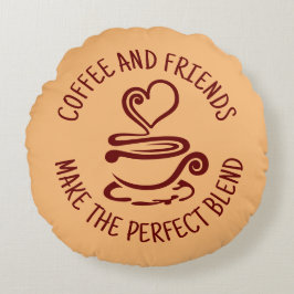 Kaffe och vänner, blanda Perfekten Rund Kudde