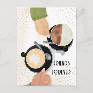 Kaffe och vänner för evigt vykort