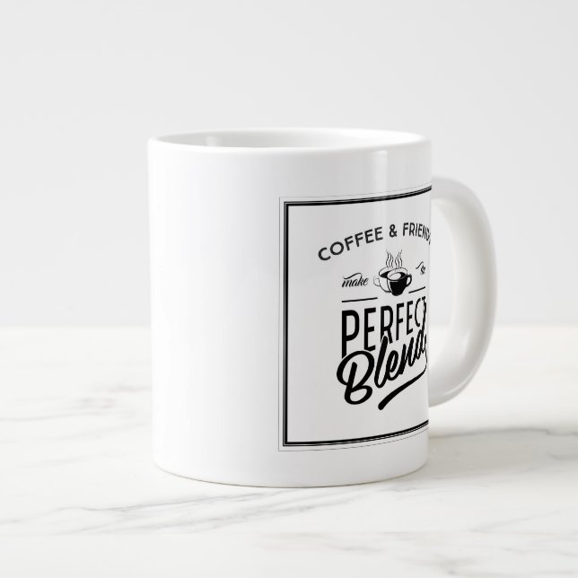 Kaffe och vänner gör Perfekten blandad Jumbo Mugg (Framsida höger)