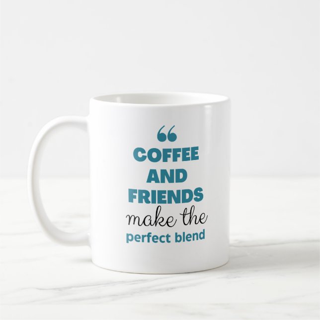 Kaffe och vänner gör perfekten blandad. kaffemugg (Vänster)