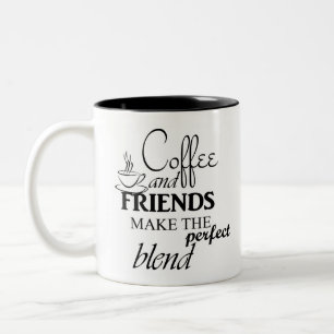 Kaffe och vänner gör Perfekten blandad Två-Tonad Mugg