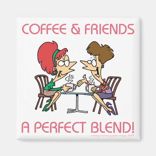 KAFFE OCH VÄNNER... MAGNET (Framsidan)