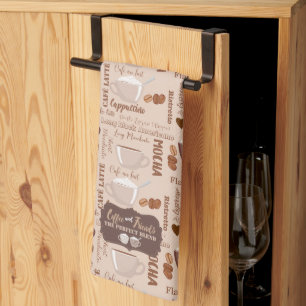 Kaffe och vänner Mönster Kökshandduk