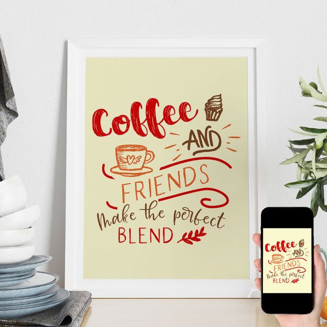 Kaffe och vänskapsoffert i Bistro Art Typografi Poster (Skapare uppladdad)
