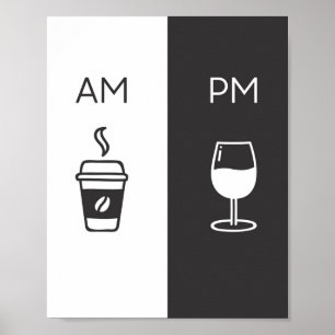 Kaffe och Vin - Am/Pm Poster