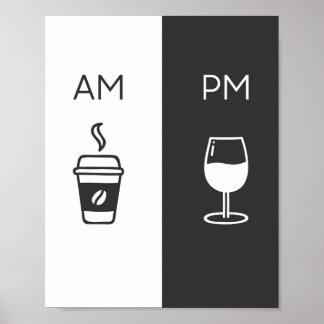 Kaffe och Vin - Am/Pm Poster