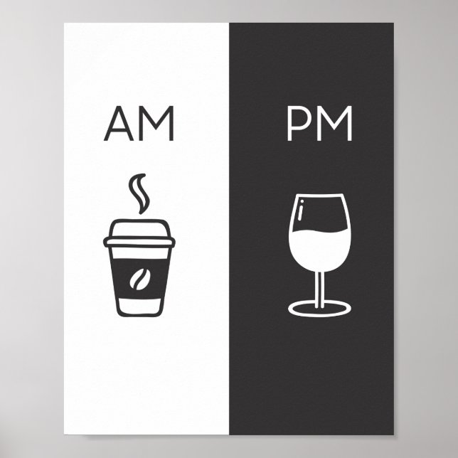Kaffe och Vin - Am/Pm Poster (Framsidan)