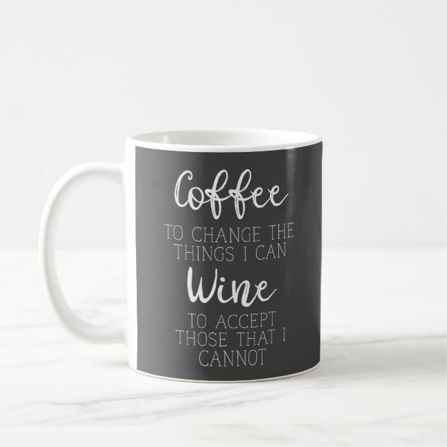 Kaffe och Vin Humor Kaffemugg (Vänster)
