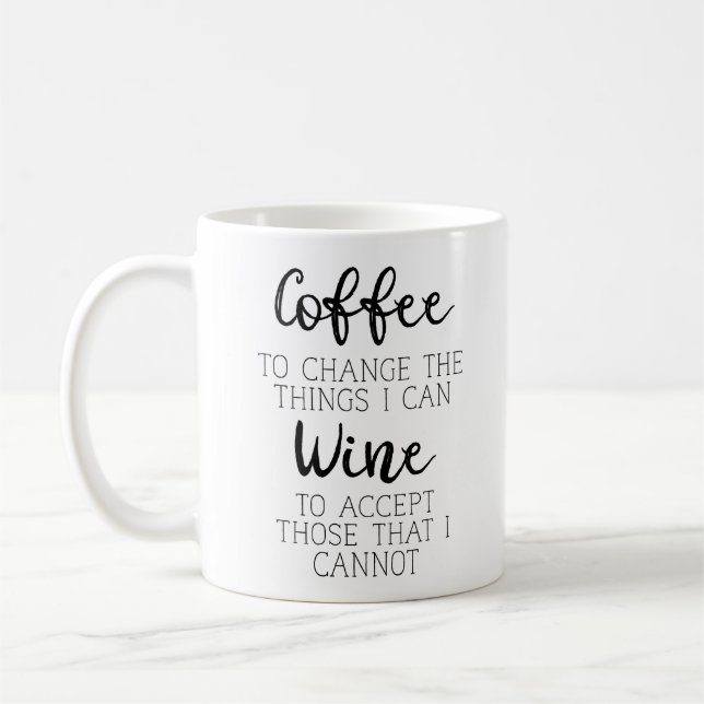 Kaffe och Vin Humor Kaffemugg (Vänster)
