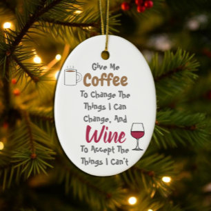 Kaffe och Vin Julgransprydnad Keramik