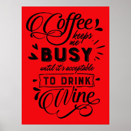 Kaffe och Vin-tid Poster