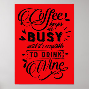 Kaffe och Vin-tid Poster
