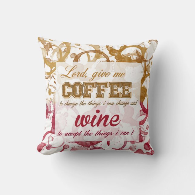 Kaffe- och vincitationstecknet kudder kudde (Framsida)