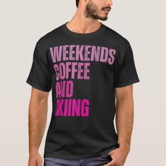 Kaffe och Vintage Retro-skidåkning i helg T Shirt