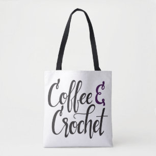 Kaffe och virkning tygkasse