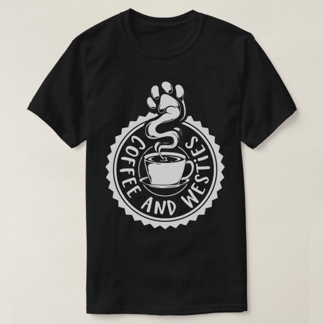 Kaffe och Westies Westie T Shirt (Design framsida)