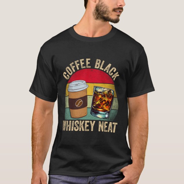 Kaffe- och whisky-dricksvatten t shirt (Framsida)
