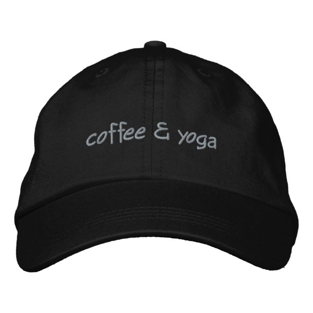 Kaffe och yoga broderad keps (Framsida)