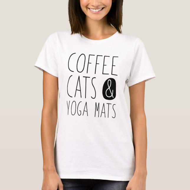 Kaffe- och yogapappor t shirt (Framsida)