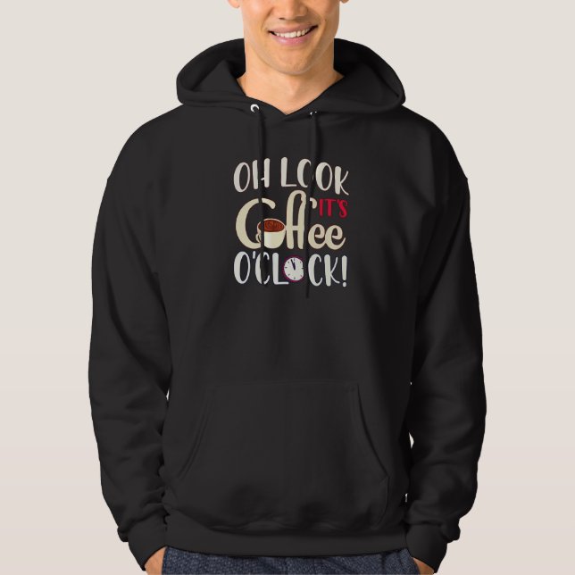 Kaffe O'klocka Cafe Graphic Alarm Ticking 1 Hoodie (Framsida)