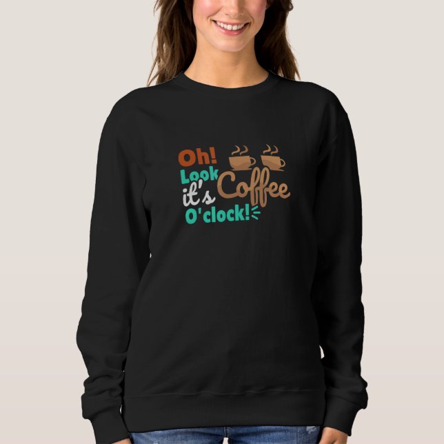 Kaffe O'klocka Kaffeindryck T Shirt (Framsida)