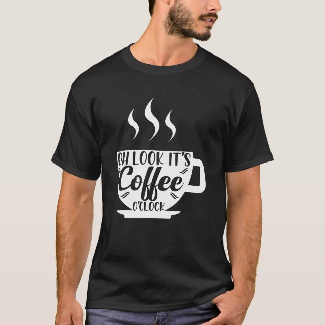 Kaffe O'klocka Mugg Caffeine Drink T Shirt (Framsida)