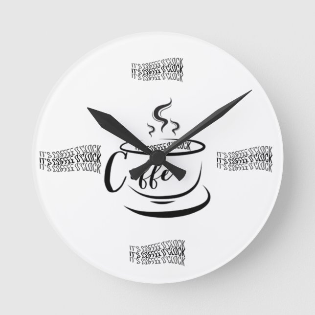 Kaffe O'klocka Rund Klocka (Framsida)