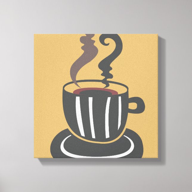 Kaffe, omformad arbetsyta canvastryck (Framsida)