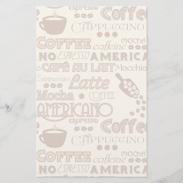 Kaffe Ord Brevpapper (Framsida)