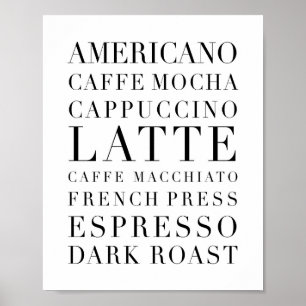 Kaffe Ord Poster