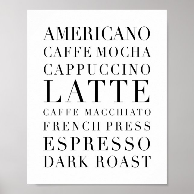 Kaffe Ord Poster (Framsidan)