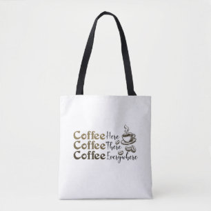 Kaffe Överallt Totebag Stylish Återanvändbar Tygkasse